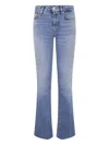 Seven For All Mankind Cropped "alexa Sea" Level With Raw Cut In Blue