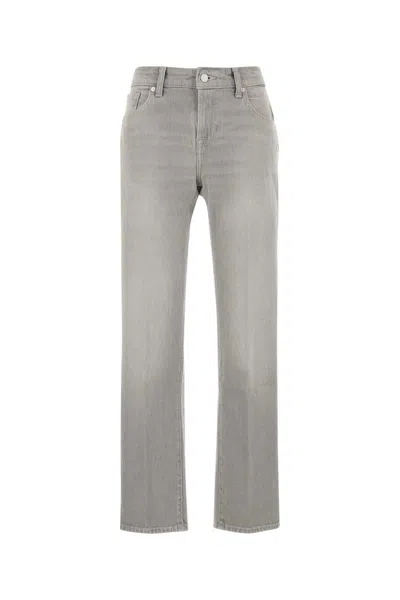 Seven For All Mankind Grey Stretch Denim Calie Jeans In Gray