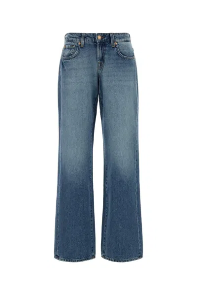 Seven For All Mankind Jeans Low Straight In Blue