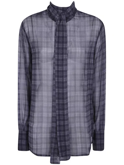 Seven For All Mankind Long Sleeves Bow Shirt In Blue
