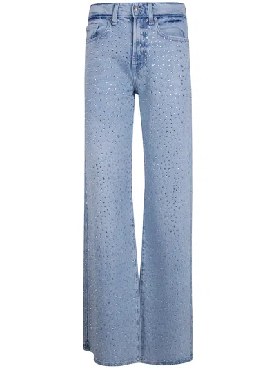 Seven For All Mankind "lotta" All Over Crystals Jeans In Blue