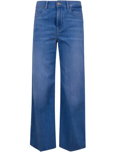 Seven For All Mankind "lotta Uncle" Cropped Jeans In Blue