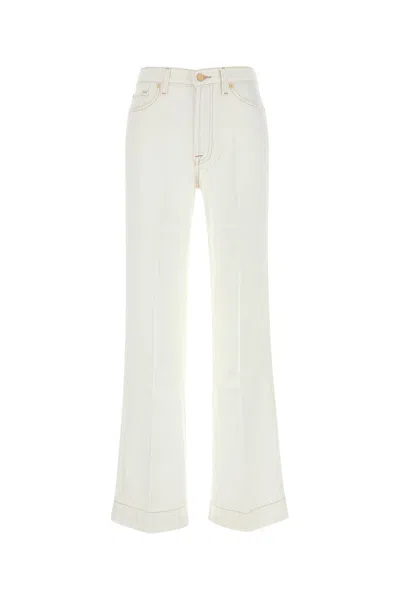 Seven For All Mankind Modern Dojo Tailorless Colored Tencel Blanc-28 Nd  Female In White