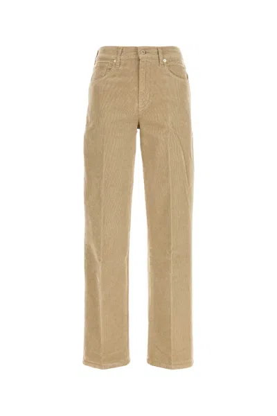 Seven For All Mankind Pantalone Veluto Millerighe In Brown