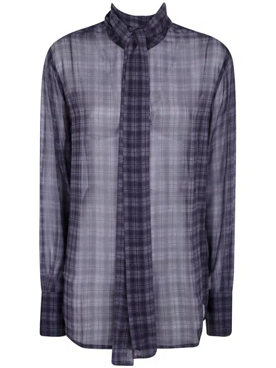Seven For All Mankind Shirt Long Sleeves "bow Shirt" In Gray