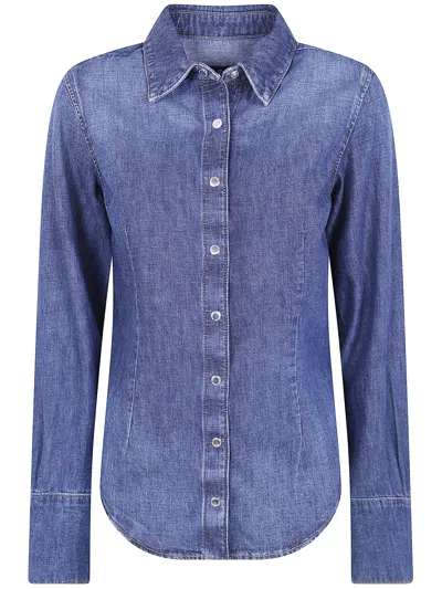 Seven For All Mankind Shirt Regular Fit "clear Shirt Rainfall" In Blue