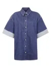 Seven For All Mankind Short Sleeves "nina" Overshirt Radar With Wide C