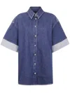 Seven For All Mankind Short Sleeves "nina" Overshirt Radar With Wide Cuff