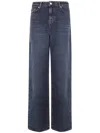 Seven For All Mankind "slouchy" Wide Leg Stormwave Jeans In Gray