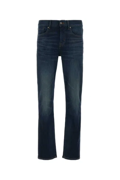 Seven For All Mankind Stretch Denim Jeans In Blue