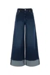 Seven For All Mankind Stretch Denim Marine Wide-leg Jeans In Blue
