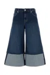 Seven For All Mankind Stretch Denim Radar Wide-leg Jeans In Blue