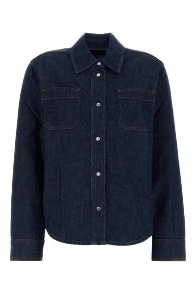 Seven For All Mankind Stretch Denim Shirt In Blue