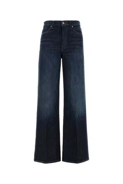 Seven For All Mankind Stretch Denim Jeans In Blue