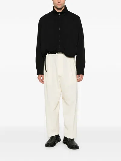 Seven Gauge Belted Pleated Trousers In Neutral
