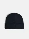 Seven Gauge Black Wool Beanie In Black