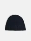 Seven Gauge Black Wool Beanie In Black