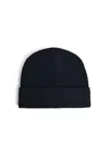Seven Gauge Ribbed Turn-up Beanie In Blue