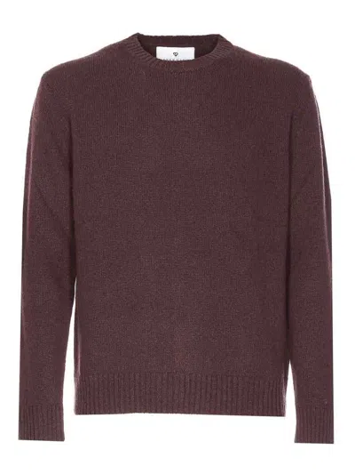 Seven Gauge Brown Sweater In Burgundy