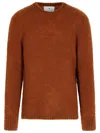 Seven Gauge Crew-neck Long-sleeves Sweater In Brown