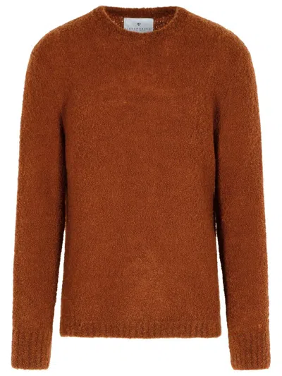 SEVEN GAUGE SEVEN GAUGE BROWN VIRGIN WOOL BLEND SWEATER
