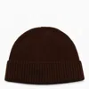 Seven Gauge Brown Wool Beanie In Brown