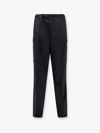 Seven Gauge Cargo Wool Trousers In Black