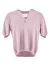 Seven Gauge Polo Shirt In Pink