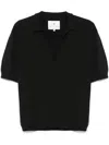 Seven Gauge Short Sleeve Cotton Polo In Black