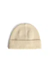 Seven Gauge Ribbed Turn-up Beanie In Neutral