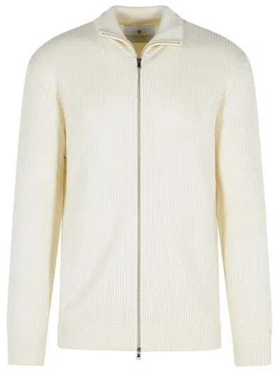 Seven Gauge Cream Wool Sweater In Neutral