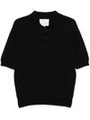 Seven Gauge Crepe Polo Shirt In Black