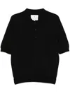 Seven Gauge Crepe Polo Shirt In Black