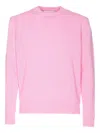 Seven Gauge Crew-neck Long-sleeves Sweater In Pink