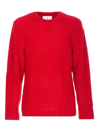 Seven Gauge Crew-neck Long-sleeves Sweater In Red