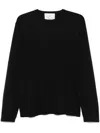 Seven Gauge Wool Crew-neck Sweater In Black