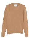 Seven Gauge Crew-neck Wool Jumper In Brown