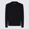 Seven Gauge Dark Blue Wool Knitwear In Black