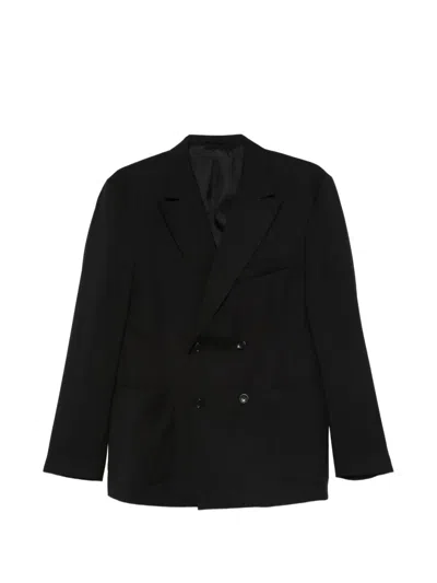 Seven Gauge Double-breasted Pocket Blazer In Black
