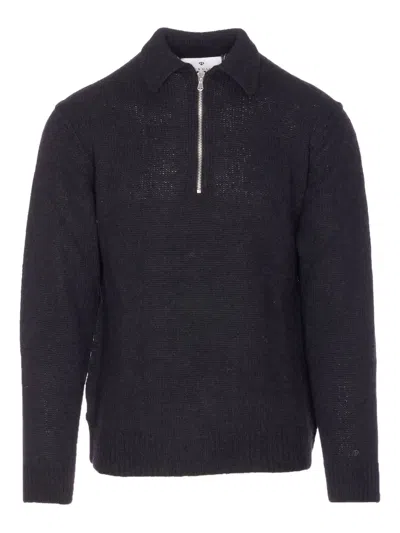 Seven Gauge Half-zip Sweater In Black