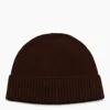 Seven Gauge Brown Wool Beanie In Brown