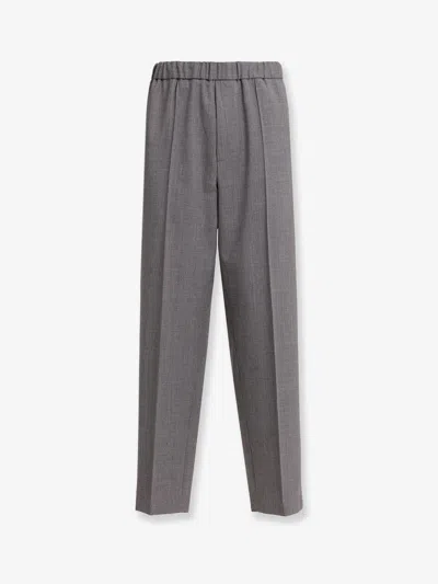 Seven Gauge Light Wool Trousers In Green