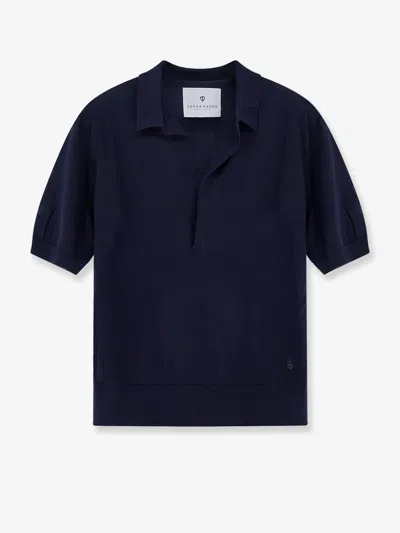 Seven Gauge Lyocell Polo Shirt In Blue