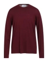 Seven Gauge Man Sweater Garnet Size 6 Wool, Silk In Red