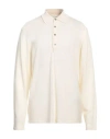 Seven Gauge Man Sweater Ivory Size 5 Wool, Silk In Neutral