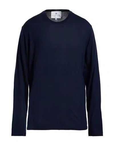 Seven Gauge Man Sweater Midnight Blue Size 6 Wool, Silk