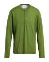 Seven Gauge Man Sweater Military Green Size 6 Wool, Silk