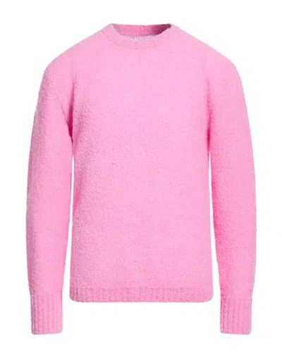 Seven Gauge Man Sweater Pink Size 2 Virgin Wool, Nylon