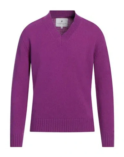 Seven Gauge Man Sweater Purple Size 3 Wool