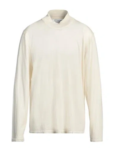 Seven Gauge Man Turtleneck Ivory Size 6 Wool, Silk In White